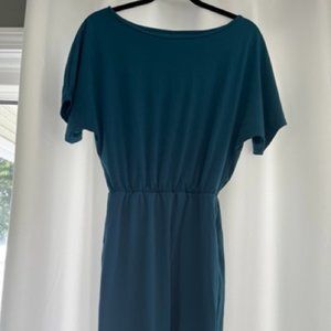 Dark Teal, Boatneck Dress